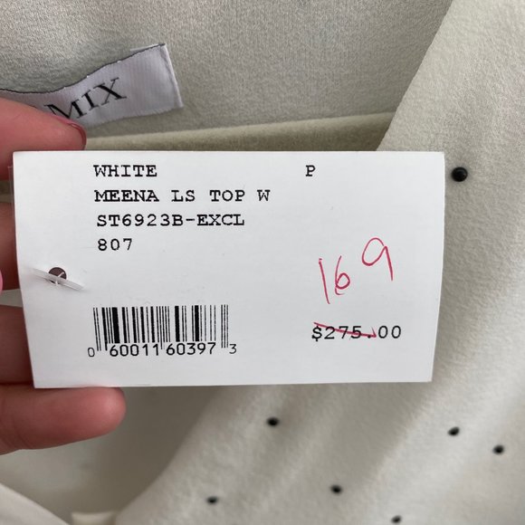 INTERMIX NWT $275 White Polka Dot Top Size XS P - Picture 3 of 3
